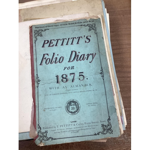 1027 - Pettitt's Diary for 1875 With Hand Written Events in Early January, the rest absent. Still Life artw... 