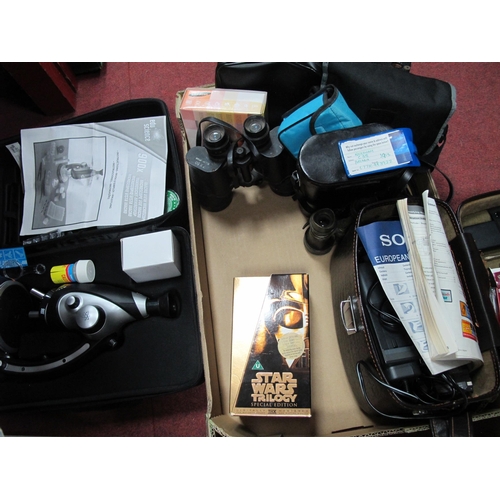 1087 - Sony Video Camera Recorder. Trilyte, Polar & Simmons binoculars, microscope, etc:- One Box.