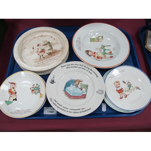 1162 - Shelley Mabel Lucie Attwell China Plates, Saucers and Bowl (6). Doulton nursety rhymes bowl, other c... 