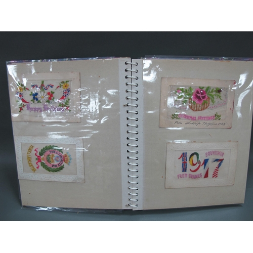 1362 - Embroidered World War One post-cards (thirty-six), including Army ordnance corps, York and Lancaster... 