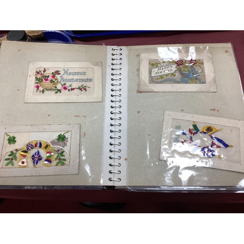 1362 - Embroidered World War One post-cards (thirty-six), including Army ordnance corps, York and Lancaster... 