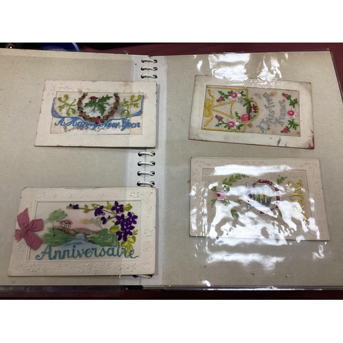 1362 - Embroidered World War One post-cards (thirty-six), including Army ordnance corps, York and Lancaster... 