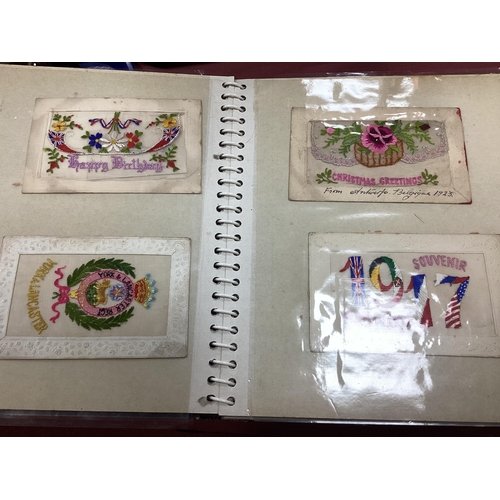 1362 - Embroidered World War One post-cards (thirty-six), including Army ordnance corps, York and Lancaster... 