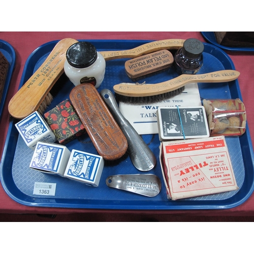 1363 - Vintage Advertising Items, including CWS and Perth Congress 1897 brushes, Esk and Moe soaps, boxed m... 