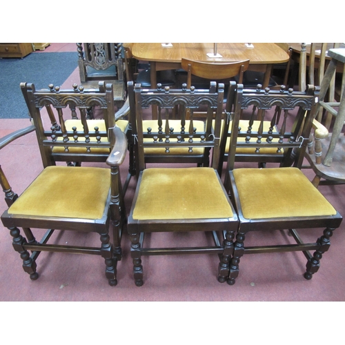 1518 - Ercol Set of Six Old Colonial Yorkshire Dining Chairs (two carvers - four singles).