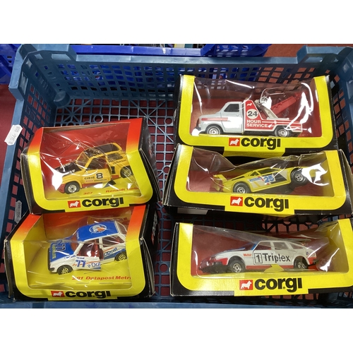Five 1980's Corgi Vehicles, Often with a Motor Racing Theme, including ...