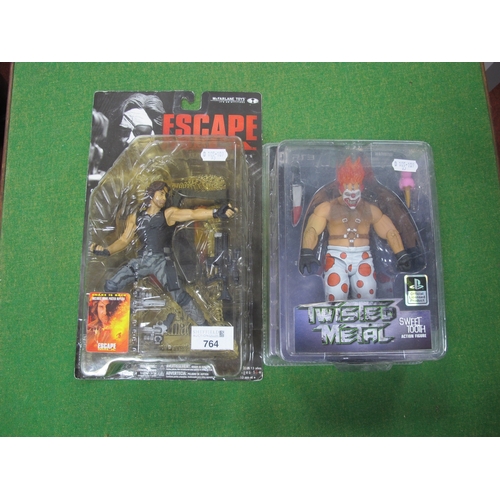 764 - Two Plastic Action Figures Comprising of DC Unlimited PS3 Twisted Metal Sweet Tooth, McFarlane Toys ... 