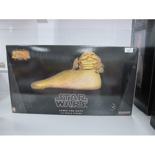 770 - A Sideshow Collectibles 1:6 Scale Star Wars Scum & Villainy Jabba The Hutt Figure, unchecked, inner ... 