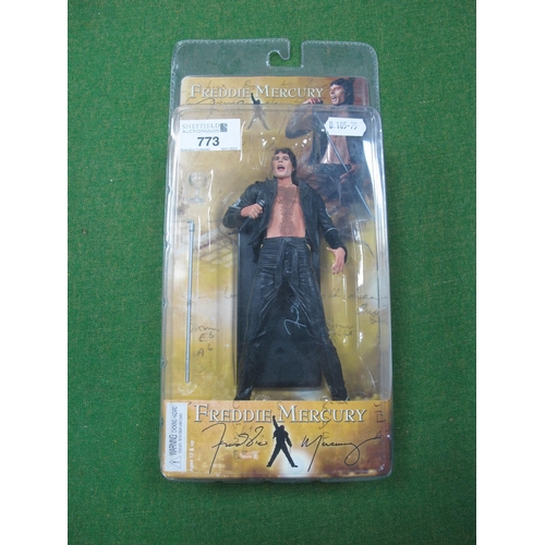 773 - A Neca Freddie Mercury of Queen Plastic Action Figure (Based on his 'Leather' look of the late 1970'... 