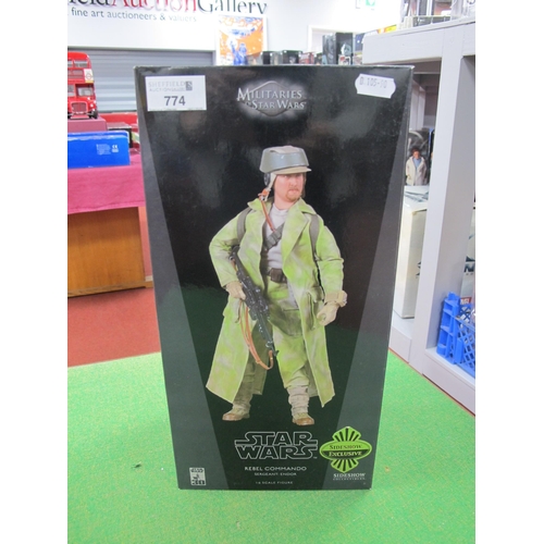 774 - A Sideshow Collectibles 1:6 Scale Militaries of Star Wars Figure - Rebel Commando Sergeant : Endor, ... 