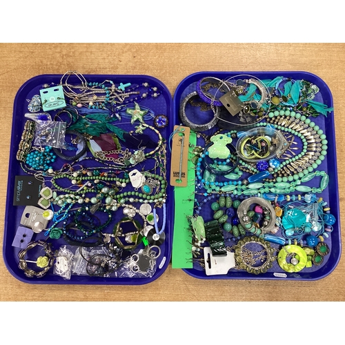 113 - An Assortment of Modern Costume Jewellery :- Two Trays