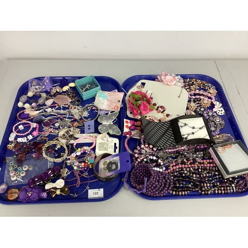 122 - An Assortment of Modern Costume Jewellery :- Two Trays