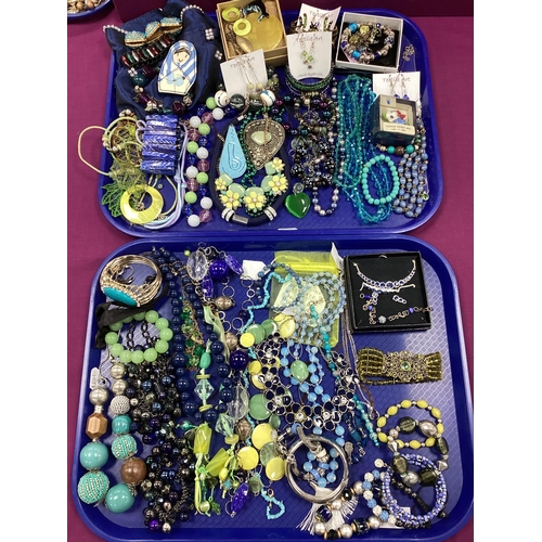 169 - An Assortment of Modern Costume Jewellery :- Two Trays