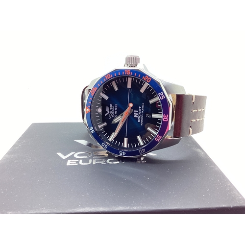 199 - Vostok; N1 Rocket Blue Gent's Automatic Wristwatch, the signed blue dial with luminus markers and da... 