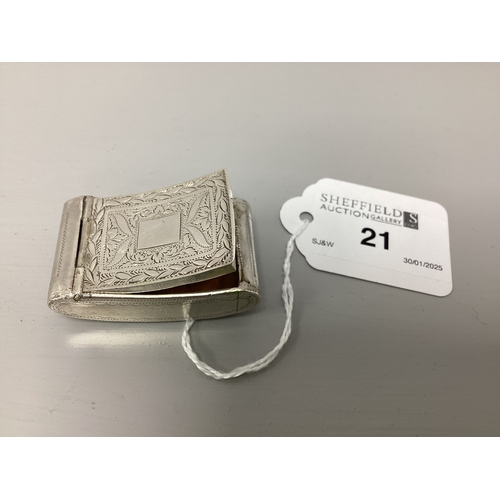 21 - A Georgian Hallmarked Silver Snuff Box, Cocks & Bettridge, Birmingham 1813, of curved rectangular fo... 