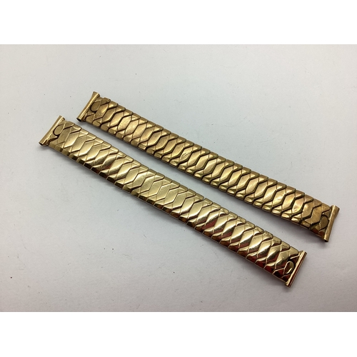 213 - A 9ct Gold Expandable Wristwatch Bracelet, of brick link design, stamped 