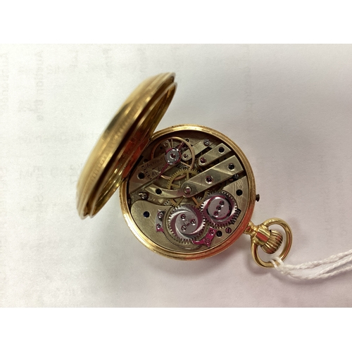 217 - A Highly Decorative Full Hunter Ladies Fob Watch, the unsigned dial with Arabic numerals and seconds... 