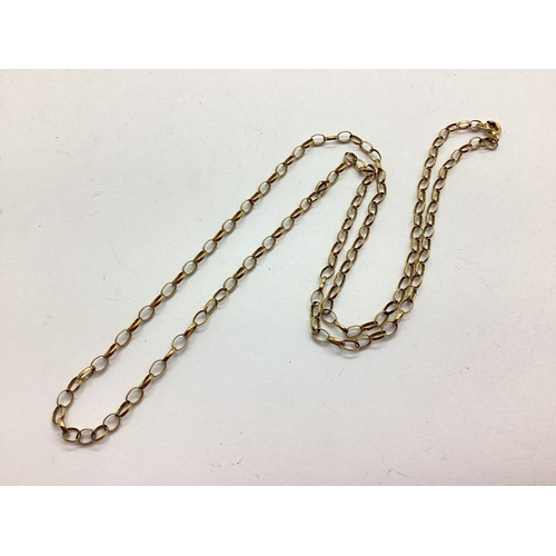 46 - A 9ct Gold Elongated Link Chain, 52cm long (3.6grams).