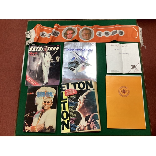 501 - Elton John Collection, includes 'The Captain Fantastic' concert scarf, Louder Than Concord 1976 tour... 