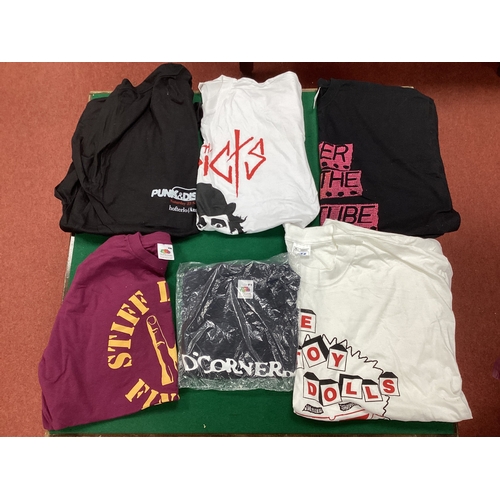 502 - Punk T Shirts, six as new unworn shirts, Stiff Little Fingers (XL), Adicts (XL), D'Conner 80's (L), ... 