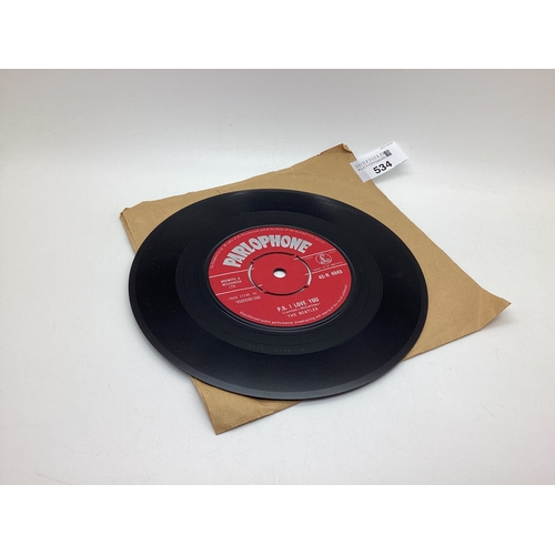 534 - the Beatles - Love Me Do (Parlophone 45-R4949, 1962), red label original release with 'Made In Gt. B... 