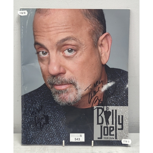 543 - Billy Joel Signed 2006 Tour Programme, (unverified).