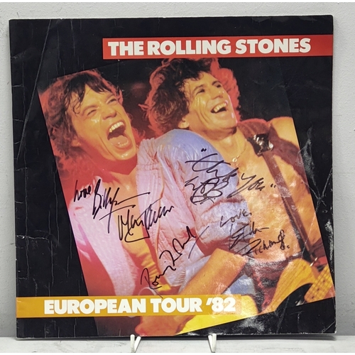 544 - Rolling Stones Signed 1982 European Tour Programme, Mick Jagger, Keith Richards, Ronnie Wood, Charli... 