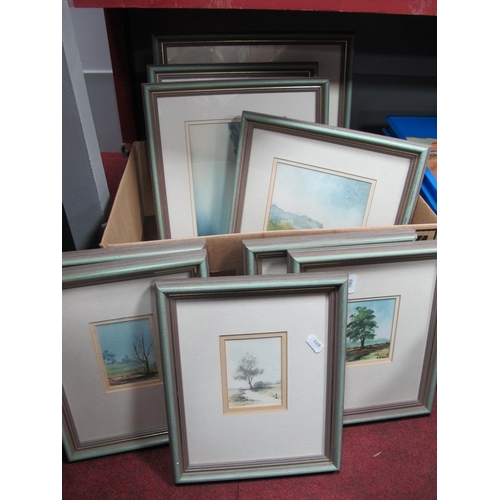 1057 - Michael Burgess (Sheffield Artist), Framed Watercolours of Trees, other landscapes:- One Box