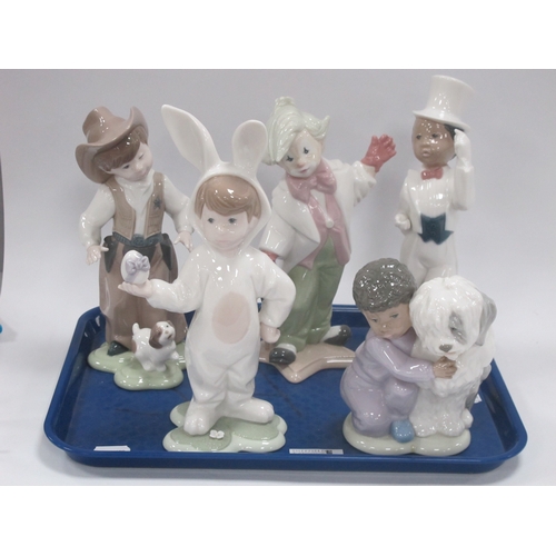 1276 - Golden Memories from the Lladro family figurines to include boy dressed as Cowboy, Easter Bunny, Clo... 