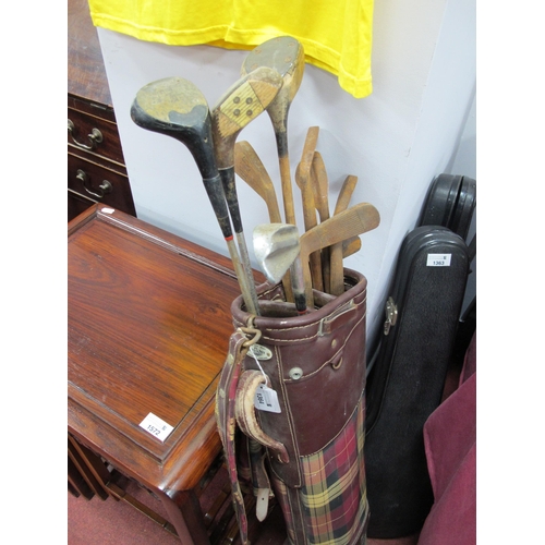 1364 - Golf- Seven Hickory Shafted Clubs including Logan Special Driver Putter, Mashie, two Iron, three oth... 