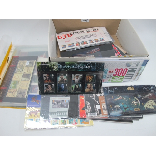 1412 - Stamps, A collection of Great Britain presentation packs, ranging from 1980's to around 2014, with a... 