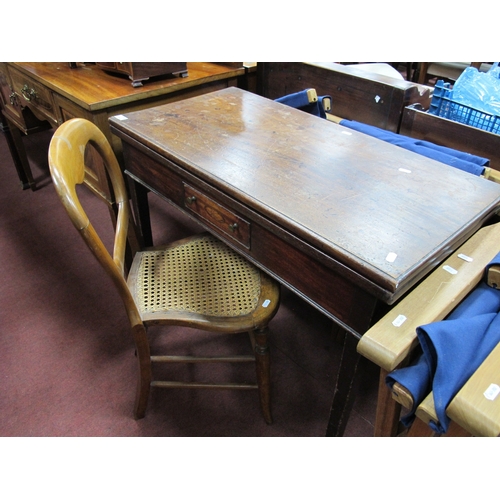 1543 - Early XIX Century Mahogany Tea Table with a fold-over top, single drawer, on tapering legs, 87cms wi... 