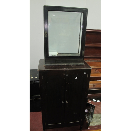 1555 - Early XX Century Record Cabinet 63.5cm wide, Glazed Table Top Display Case 65 high, 48cm wide.