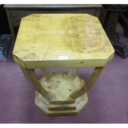 1563 - An Art Deco Style Lamp Table, with octagonal shaped top and shaped support on stepped base, 55cm hig... 