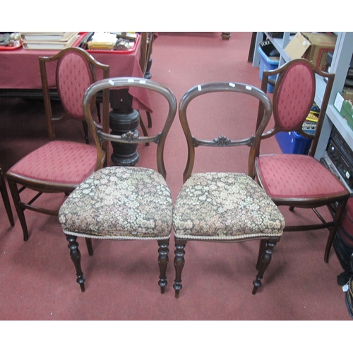 1589 - XIX Century Pair of Rosewood Salon Chairs, together with a pair of nursing chairs, together with one... 