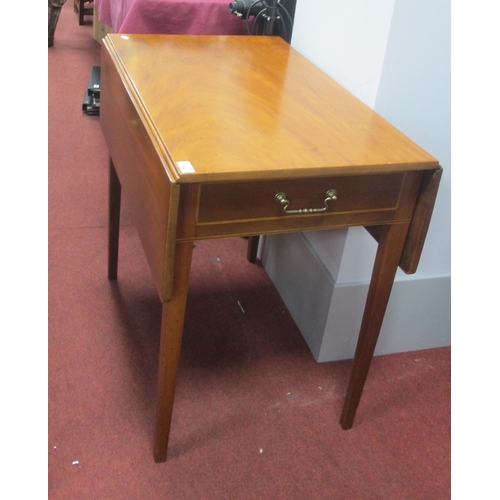 1590 - XIX Century Mahogany Pembroke Table, with single and faux drawer, on tapering legs, 79.5cm wide.