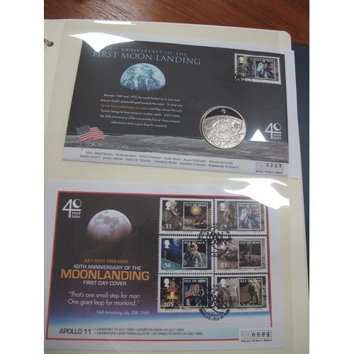 1110 - Stamps; Five deluxe albums conaining covers, PNC's, minisheets relating to space exploration, the Ro... 