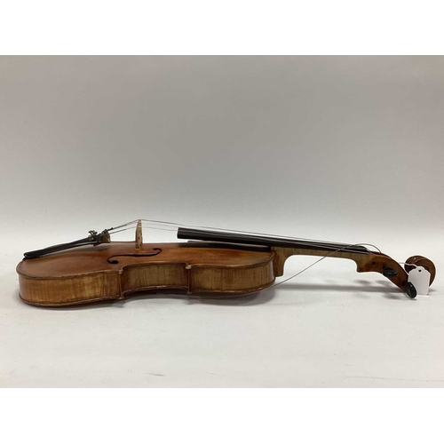 1370 - Viola, labelled 'Copy of Nicolaus Amati Made in Czecho-Slavakia' one piece back, overall length 64.5... 