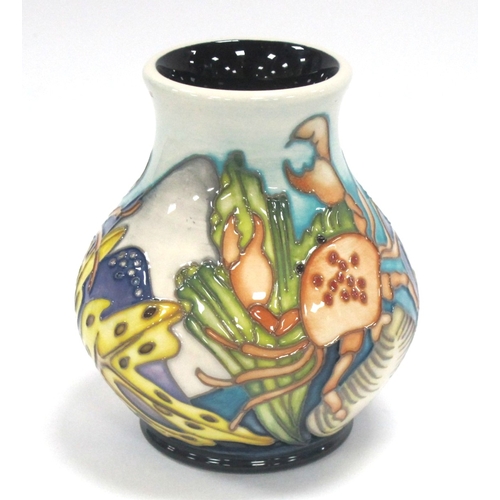 1254 - A Moorcroft Pottery Vase, decorated in the (Trial) 'Crab' design, shape 869/4 dated 23.9.2023, impre... 