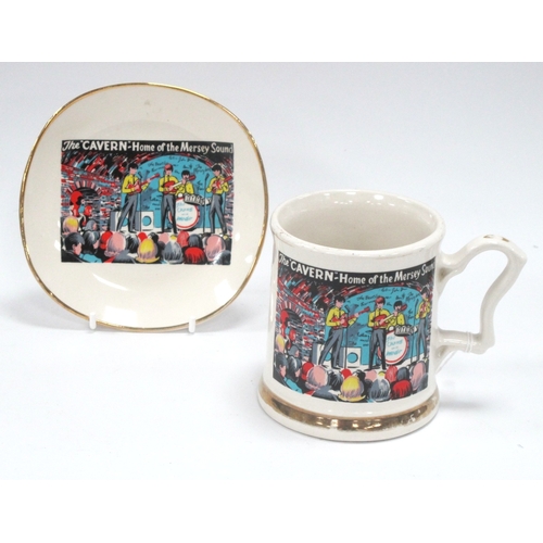 1263 - The Cavern- Home of The Mersey Sound Pottery Mug and Dish by Prince William. (2)