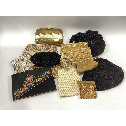 1054 - A Collection of Vintage Beaded, Sequin, Diamanté and Embroidered Evening Bags.