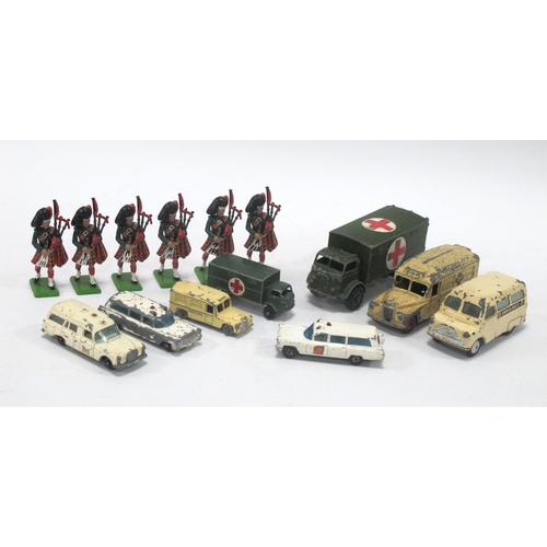 1353 - Dinky Die Cast Model of a Green Military Ambulance, Corgi Die Cast Model of a Bedford Utilicon Ambul... 