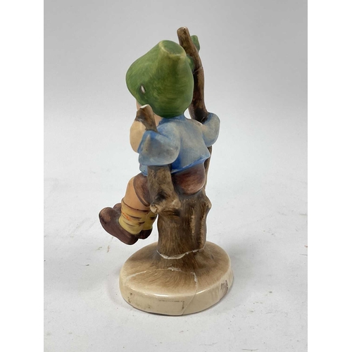 1233 - Hummel Figurines - Boy With Lambs, Chimney Sweep, Bird Figure, Plaque:- One Tray