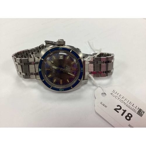 218 - Jenny; Vintage 21 Rubis Incabloc 20 ATM Automatic Wristwatch, the signed blue dial with luminus mark... 