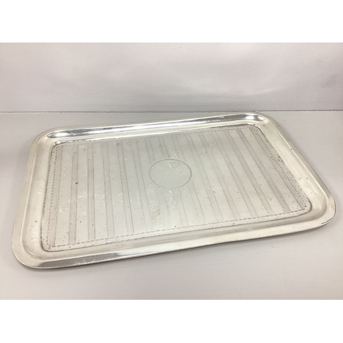 3 - A Hallmarked Silver Rectangular Tray, WB Ld, Birmingham 1916, of allover engine turned design with s... 