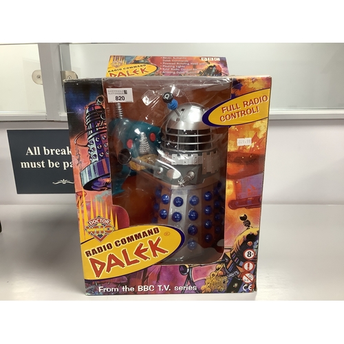 820 - A Product Enterprise Limited #RCD-1 Battery Operated Radio Command Dalek, approx 12