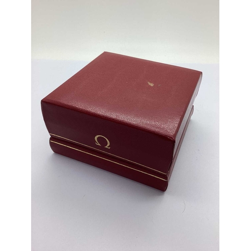 202 - Omega; A Vintage Red Watch Box, (empty).