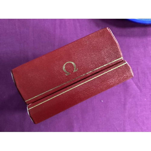 202 - Omega; A Vintage Red Watch Box, (empty).