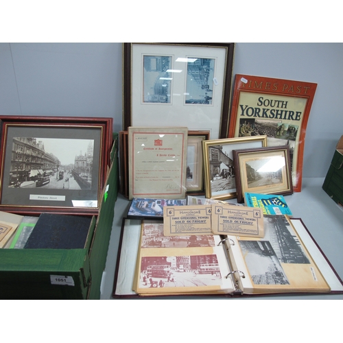 1051 - Early XX Century Book Views of Sheffield, framed photos of Sheffield:- One Box.