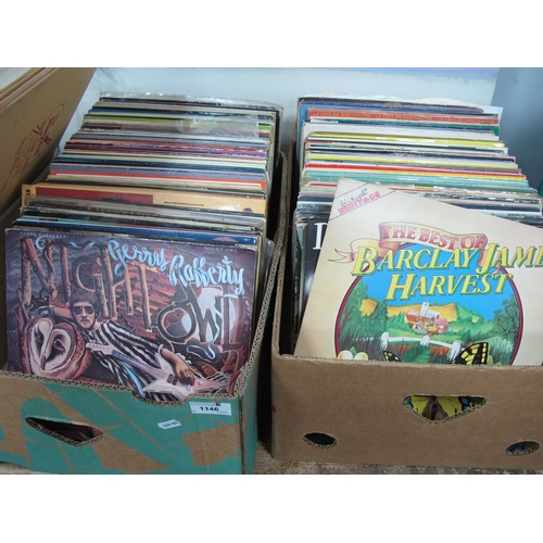 1146 - Large Quantity of LPs, in two boxes, featuring pop, rock, classical and easy listening titles.